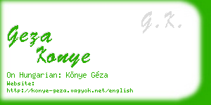 geza konye business card
